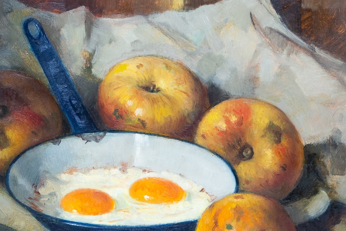 Vittorio Gussoni, "Natura Morta", olio su tavola, firmato, Epoca '900-photo-2
