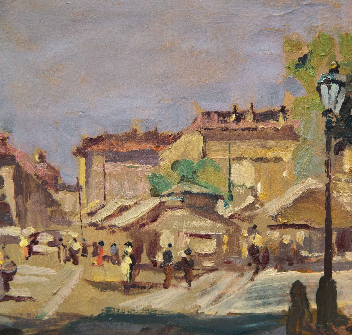 Carlo Follini, "Mercato di Torino", olio su cartone, 19.7.1917-photo-2