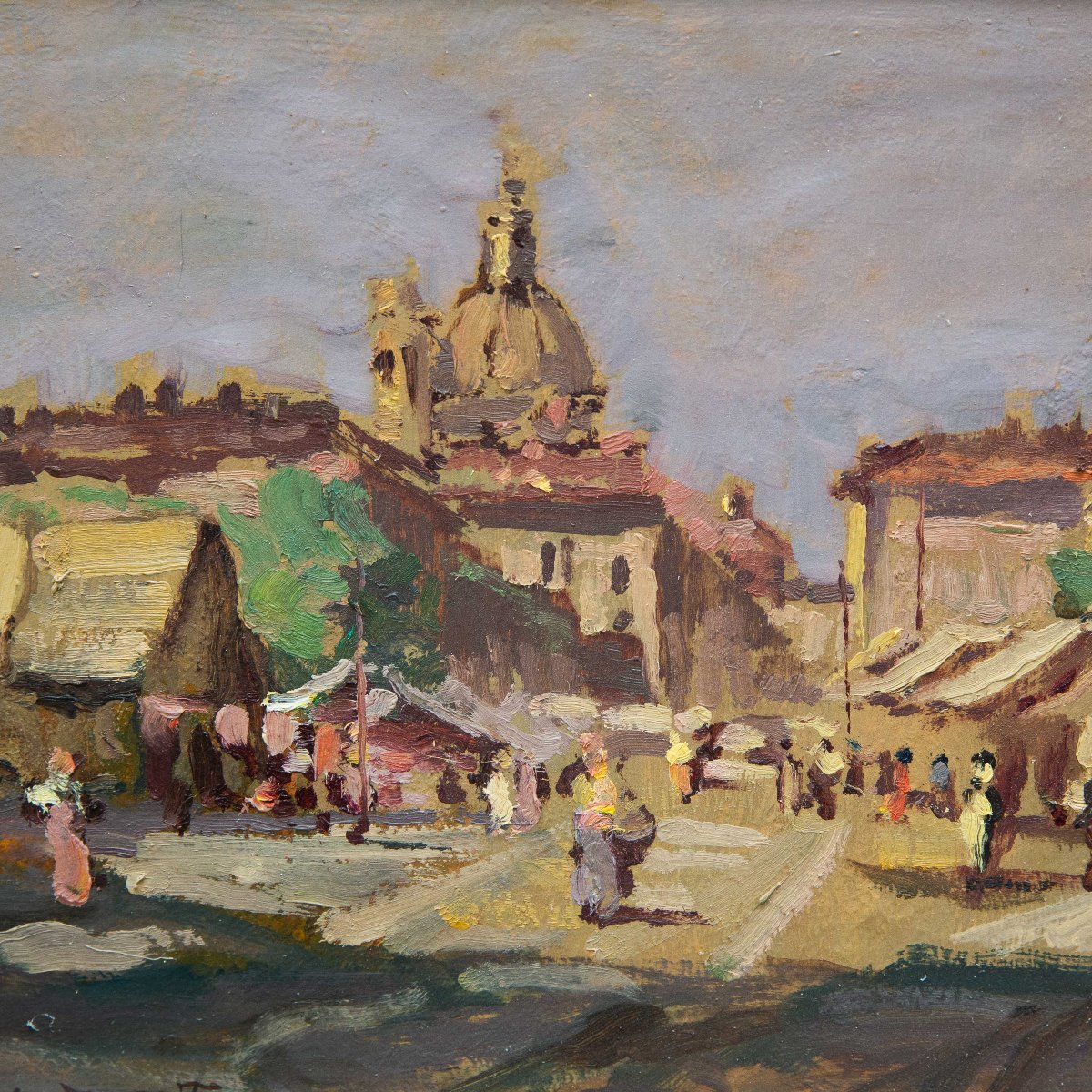 Carlo Follini, "Mercato di Torino", olio su cartone, 19.7.1917-photo-3