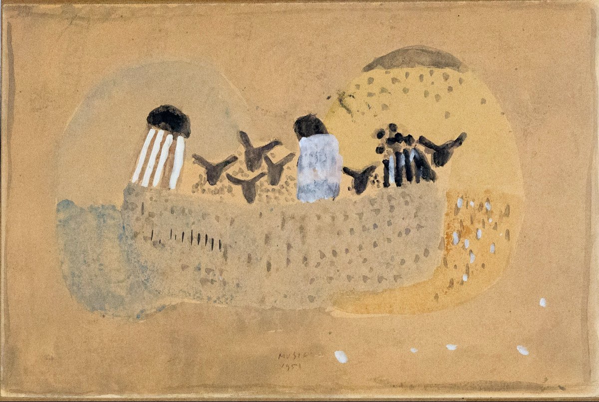 Zoran Music, "Cattleboat", gouache su carta, 1951