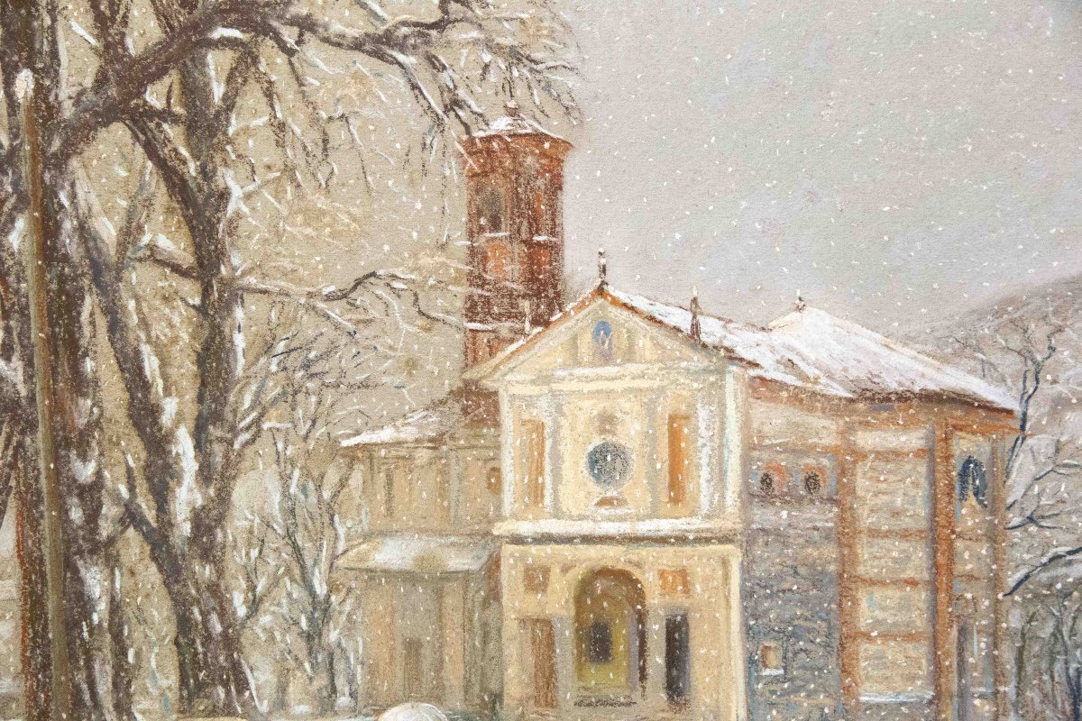 Demetrio Tabacco, "Chiesetta Madonna della neve", firmato, 1936-photo-3