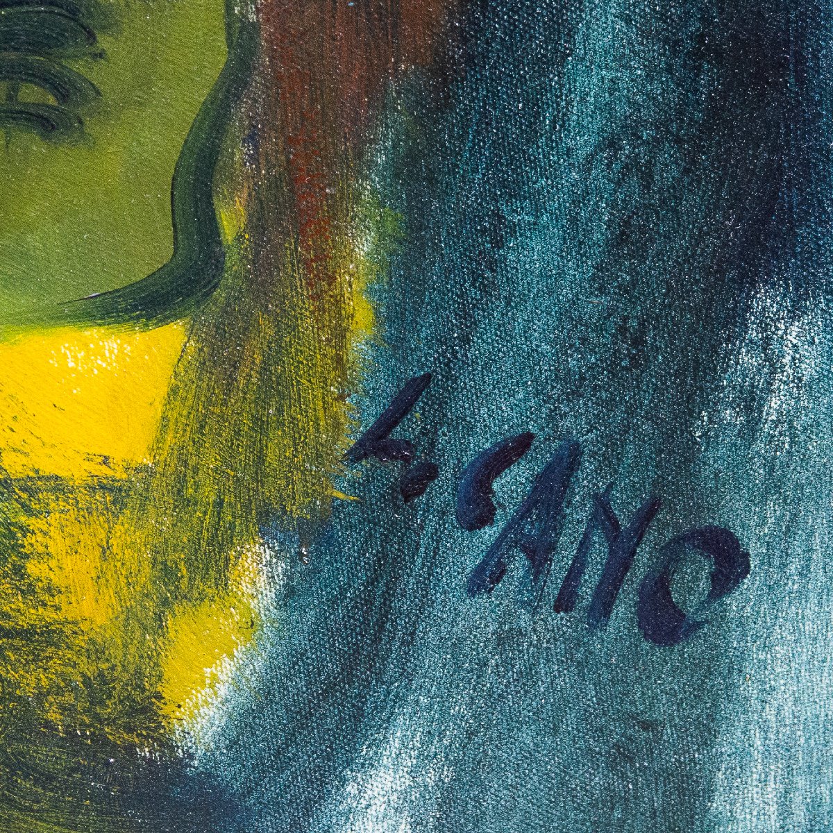 Liliana Cano, olio su tela, "Senza Titolo", firmato, Epoca '900-photo-4