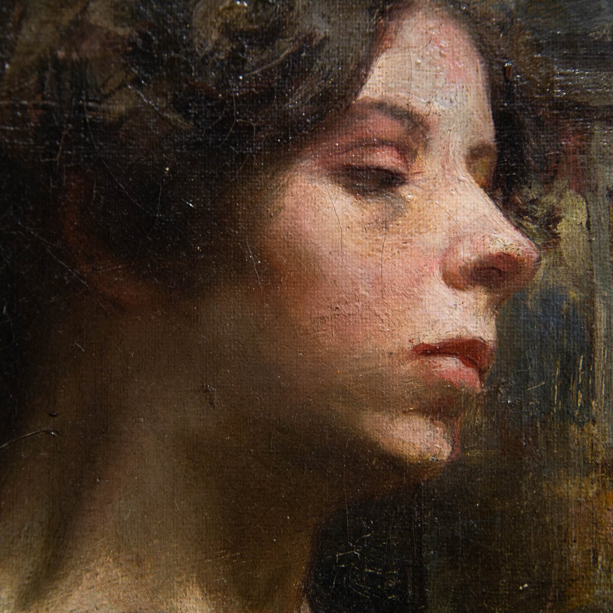 László Hegedűs, "Nudo di donna", olio su tela, firmato, Parigi 1887-photo-4