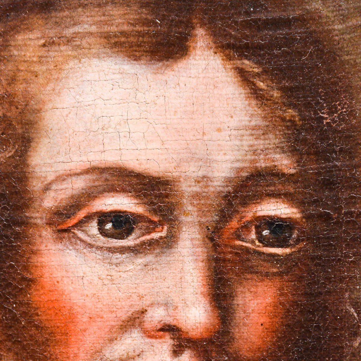 "Christ", huile sur toile du XVIIIe siècle-photo-1
