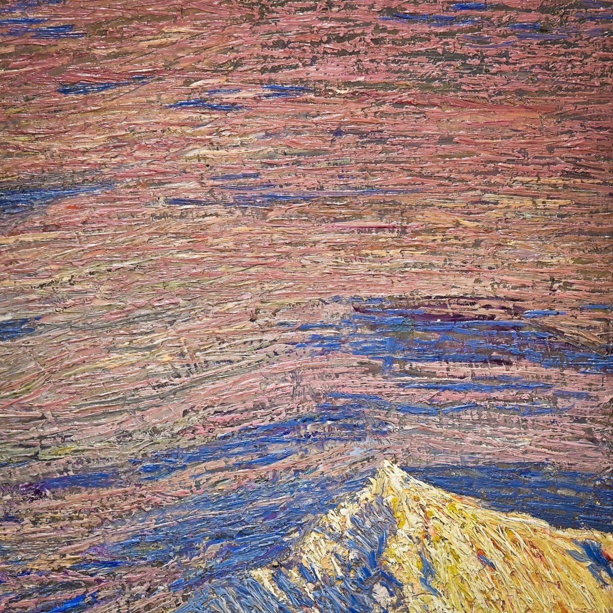  "Pâturage en haute montagne" Huile sur toile par C. Maggi-photo-1