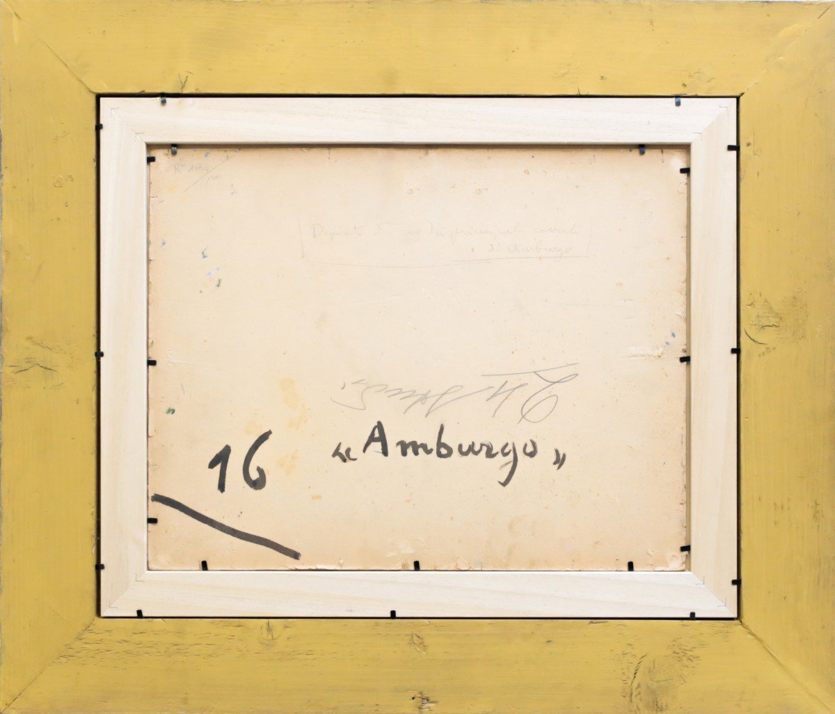 "Hambourg", par Alberto Falchetti, huile sur carton, signature et titre en bas à gauche-photo-5