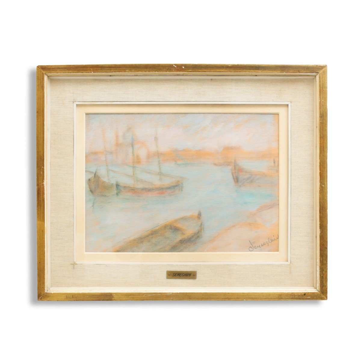 "Venezia", pastello su tavola, di Pio Semeghini, firmato in basso a destra-photo-3