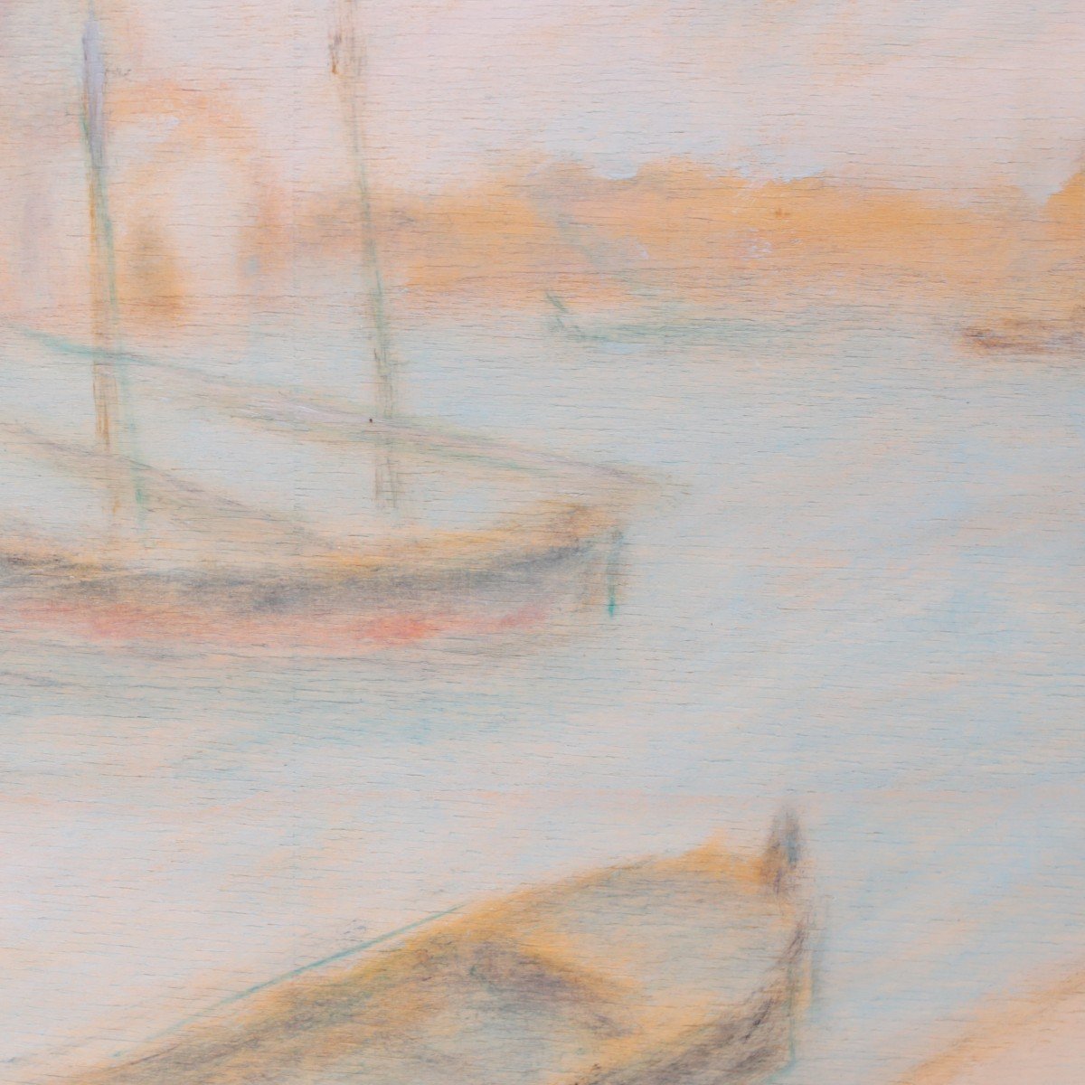 "Venise", pastel sur panneau, par Pio Semeghini, signé en bas à droite-photo-2