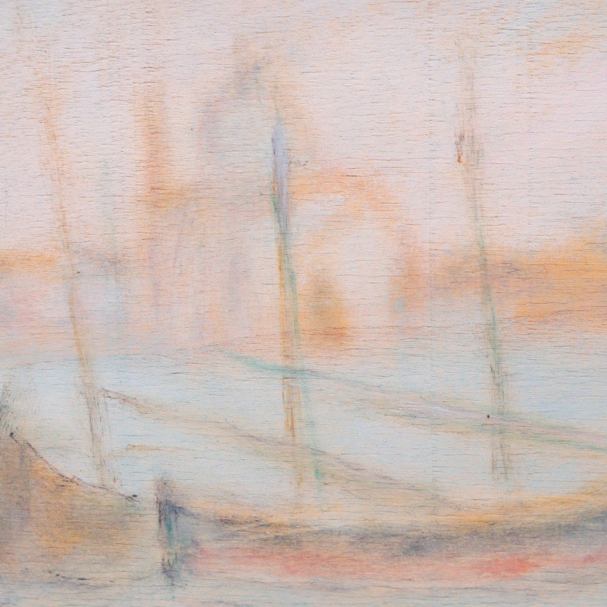 "Venezia", pastello su tavola, di Pio Semeghini, firmato in basso a destra-photo-5