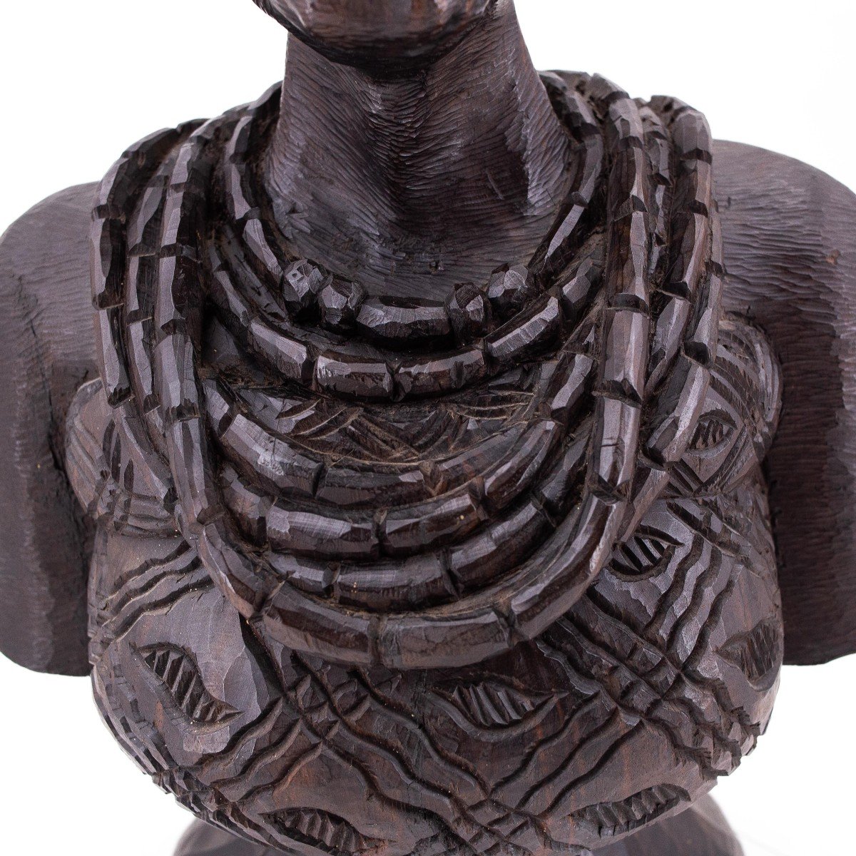 Sculpture africaine en ébène, par Idehen Dick, "Visage d'une femme", signée sur la base-photo-3