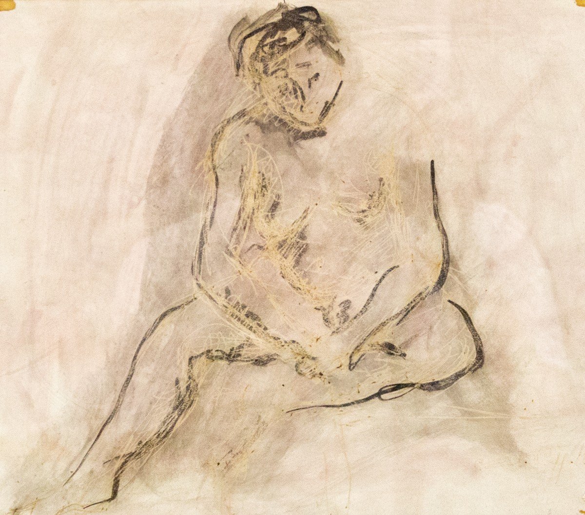 Dipinto di Carmelo Cappello, "Studio per figura di donna", firmato