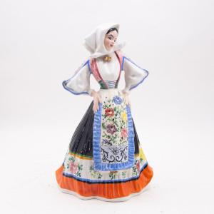 Scultura, Ceramica Mola, "DONNA IN COSTUME SENNORI", XX Secolo