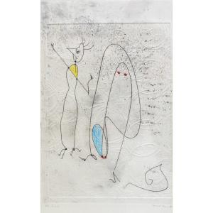 Acquaforte, ”Les noces interrompues”, di Max ERNST, firmato, 1971, 92/100