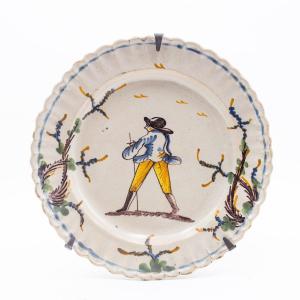 Piatto in ceramica smaltata e dipinta a mano, Savona / Albissola, Fine '700