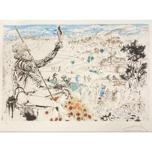 Litografia di Salvador Dalì, "L'age D'or", Don Quichotte De Lamanche, 1973, firmato