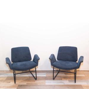 Coppia di sedie da salotto 'Double Shell', di Illum Wikkelsø per Arflex, Italia, 1960