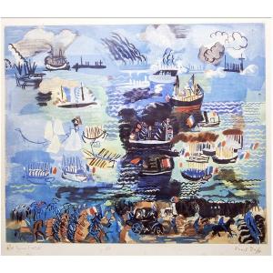 Raoul Dufy, "Il Festival Nautico", incisione all'acquatinta, firmato, Ed. 10 Esemplari, 1926