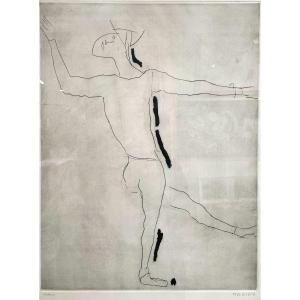 Marino Marini, "Gioco II" 1973, acquaforte, firmato