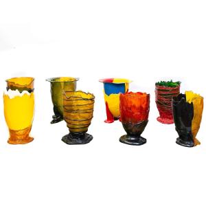 Gaetano Pesce per Fish Design, Set di 8 vasi, 1995, firmati