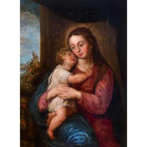 Madonna con Bambino, olio su tavola, XVIII secolo