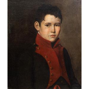 "Ritratto di giovane", olio su tela, Epoca '800
