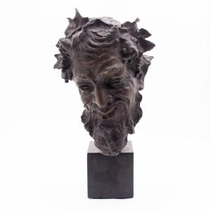 Vincenzo Gemito, "Testa di Satiro", bronzo, firmato, 1890-1910