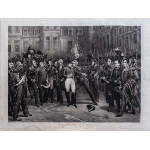 "Adieux de Fontainebleau", incisione acquatinta, Epoca '800