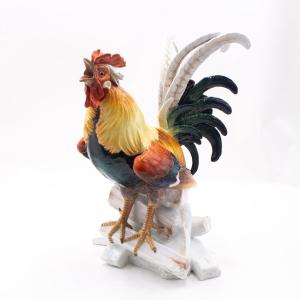 Ceramica Meissen, "Gallo su catasta di legna", Fine '800 Primi '900