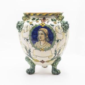 Vaso in ceramica smaltata e dipinta – MAS (Maioliche Artistiche Savonesi), ca. 1920