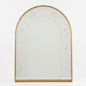 Specchio ad Arco con Cornice in Ottone, Anni '50