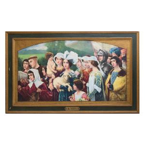 Da Cesare Saccaggi, "Il Voto", olio su tela, firmato G. Rigotto, Anni '50