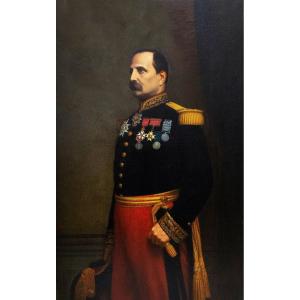 Eugène Laville, "Ritratto del generale Barral", firmato, olio su tela, Salon del 1869