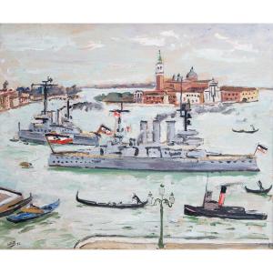 Alberto Salietti, olio su tavola,"Venezia", firmato, 1932