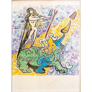 Salvador DALI', " La Vierge et le rhinocéros", firmato, Ed. 250