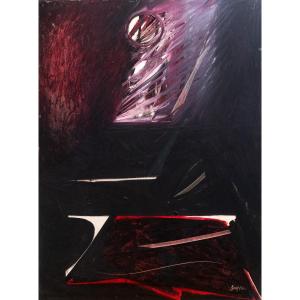 Piero Ruggeri, "Figura", olio su tela, firmato, Epoca '900