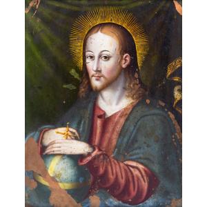 "Salvator Mundi" olio su rame, XVII Secolo