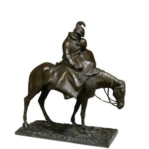 Riccardo Ripamonti, "Cavaliere", firmato, Primi '900