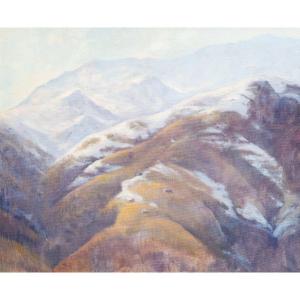 Placido Castaldi , "Prealpi Biellesi", olio su tela, Anni '60