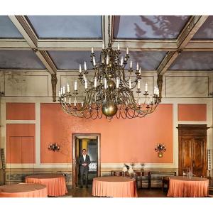 Lampadario da salone in ottone, 56 Luci, Epoca Anni '30/'40