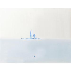 Virgilio Guidi, "Venezia", olio su tela, Epoca '900