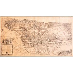 Veduta della città di Biella, "Bugella civitas (Biella)"edizione del 1725