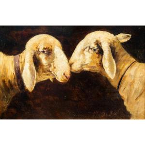 Lorenzo Delleani, "Pecore", olio su tavola, 17.05.1901