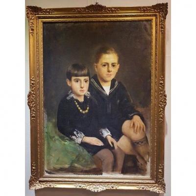 Portrait De Deux Adolescents 