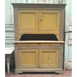 2-body Country Sideboard, Or Credenza, Yellow Pitchepin, 19th Century