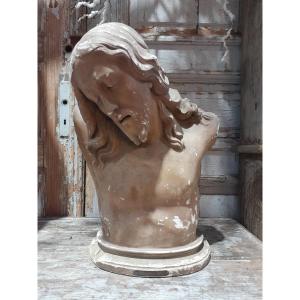Bust Of Christ Of Resignation, Plaster, 19th Century