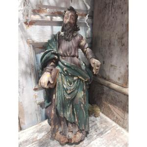 Saint Paul, Polychrome Wood, 18th Century