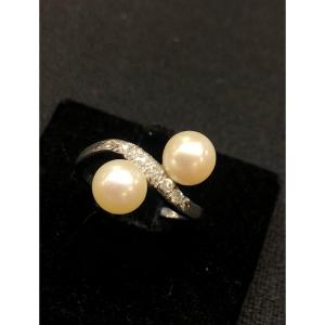 Pearls And Diamonds You And Me Ring