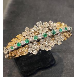 Napoleon III Emerald And Diamond Bracelet