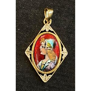 Limoges Pendant Signed C.fauré