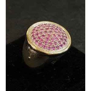 Bague Ronde Saphirs Rose